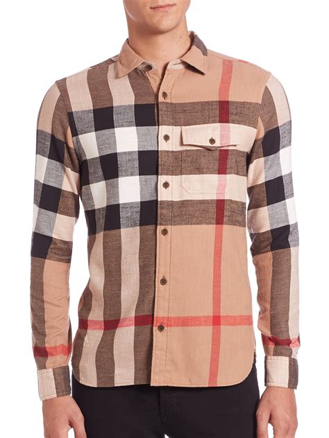 burberry check neck t shirt|burberry check shirt men's.